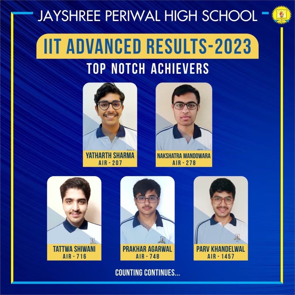 IIT Advanced Results 2023 Jayshree Periwal High School