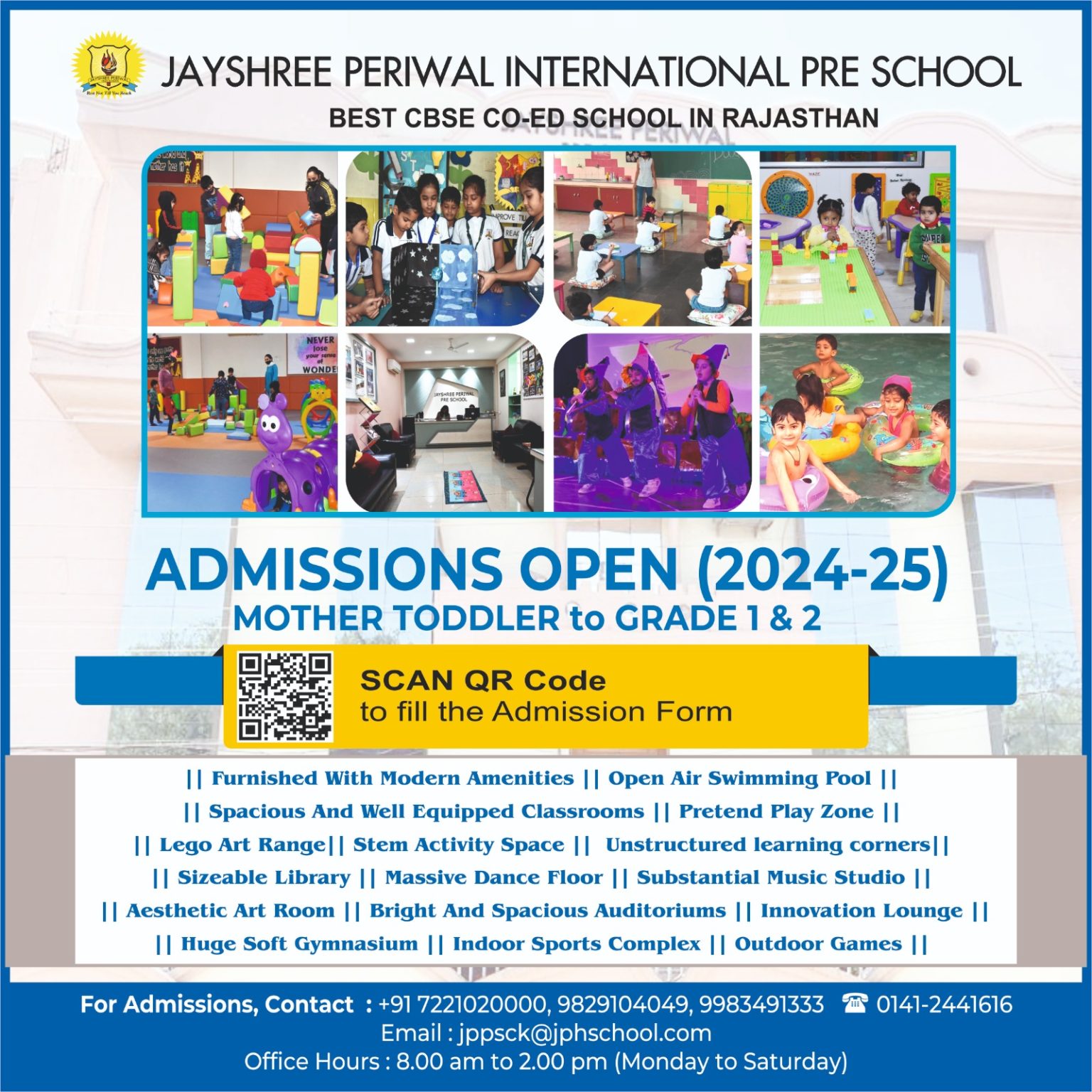Jayshree Periwal Pre School Admission 2024-25